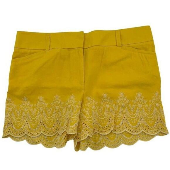 Ann Taylor Loft Shorts Women's Size 6 Linen Embroidered Eyelet Scallop Hem - Picture 3 of 12